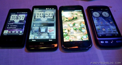 HTC Mini, HTC HD2, Samsung Galaxy S, HTC Desire