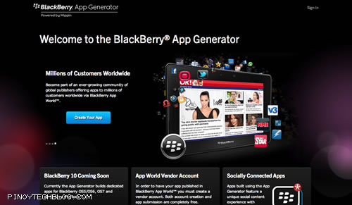 BlackBerry App Generator