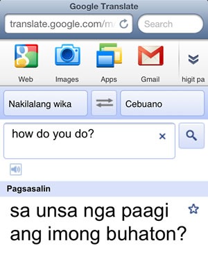 Google Translate Cebuano