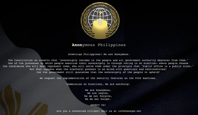 Anonymous Philippines and COMELEC