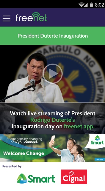 Watch Rodrigo Duterte Inauguration Live Stream