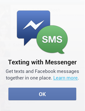 facebook sms integration