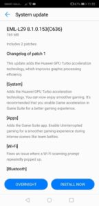 Huawei P20 GPU Turbo Update