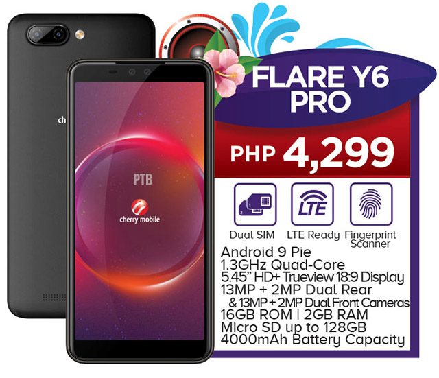 Mobile Flare Pro Android 9 Pie, Dual Rear and Dual Front Cameras