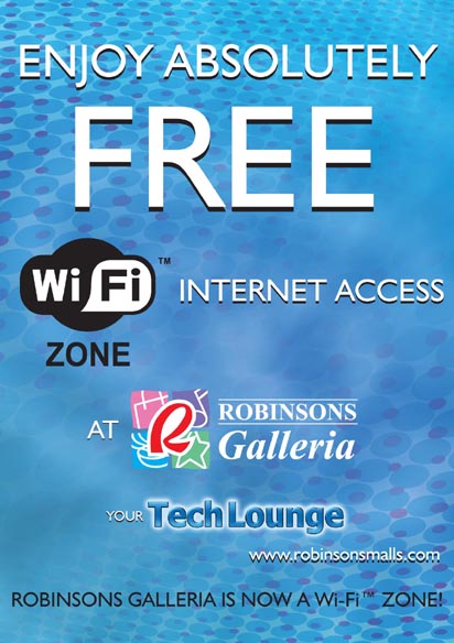 Free WiFi at Robinson\'s Galleria
